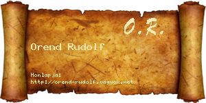 Orend Rudolf névjegykártya