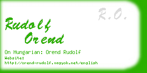 rudolf orend business card